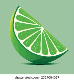 A slice of green lemon food vector illustration. Fresh lemon icon vector illustrations. Fresh lemon fruits icon.
