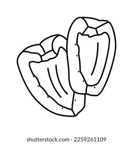 slice green pepper line icon vector. slice green pepper sign. isolated contour symbol black illustration