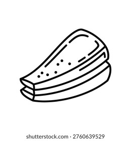 A slice of grilled cheese sandwich with a crispy exterior and melted cheese