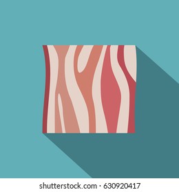 Slice of ham icon. Flat illustration of slice of ham vector icon for web on baby blue background