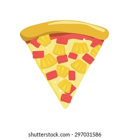Slice of Hawaiian pizza