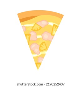 A slice of hawaiian pizza icon. Modern flat vector illustration