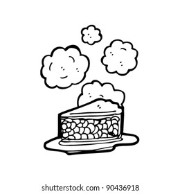 rebanada de la caricatura del pastel de manzana caliente