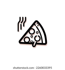 slice of hot pizza ready to eat, vector logo icon