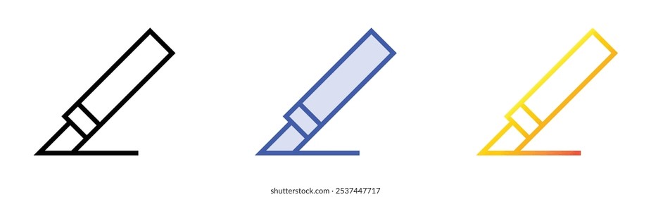 slice icon. Linear, Blue Fill and Gradient Style Design Isolated On White Background