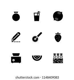 slice icon set. pomegranate, cutter and juice vector icon for graphic design and web