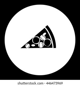 slice of italian pizza food isolated black icon eps10