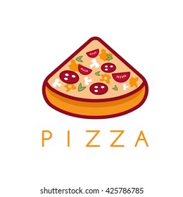 slice of italian pizza vector design template