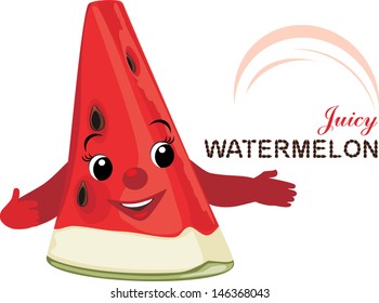 Slice of juicy watermelon. Icon for design. Vector