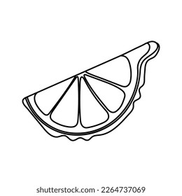 Slice von kaffir Limette und Bergamot einfache Linie Symbol. asiatische Gewürze, Würzmittel