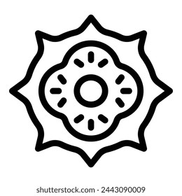 Slice kiwano icon outline vector. Cut jelly melon. Half exotic sweet dessert