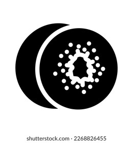 slice kiwi fruit glyph icon vector. slice kiwi fruit sign. isolated symbol illustration