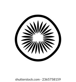 Recorte de un icono de kiwi aislado en fondo blanco