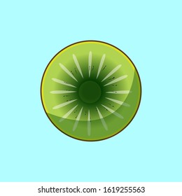 Slice of kiwi fruit isolated on white background
