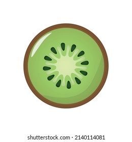 Slice Of Kiwi Fruit Logo Icon Illustration Design