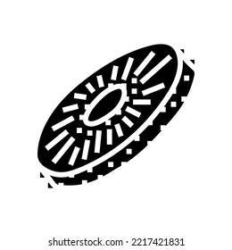 slice kiwi glyph icon vector. slice kiwi sign. isolated symbol illustration