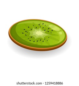 Slice of kiwi icon. Cartoon of slice of kiwi vector icon for web design isolated on white background