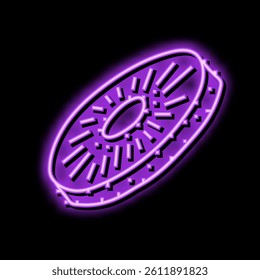 slice kiwi neon light sign vector. slice kiwi sign. isolated symbol illustration