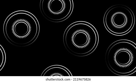 slice of kiwi on a black background. vector illustration, pattern. fruit in a cut with seeds. round piece of green kiwi, black and white drawing