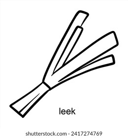 Slice Of Leek - Vegetable Flat Design Illustration 
