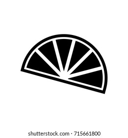 Slice of lemon . citrus icon , black sign design