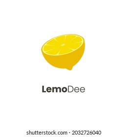 slice of lemon with drops logo or icon concept design