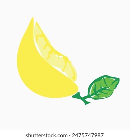 A slice of lemon freehand drawing vector