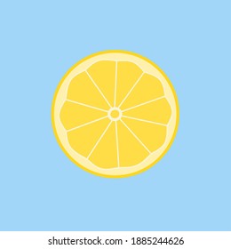a slice of lemon fruit cartoon vector