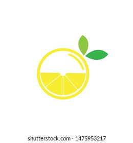 slice of lemon fruit logo vector