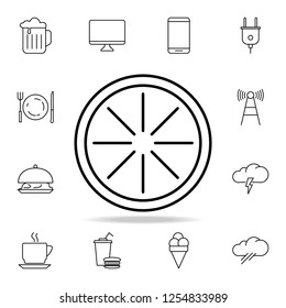 slice of lemon icon. Element of simple icon for websites, web design, mobile app, info graphics. Thin line icon for website design and development, app development on white background