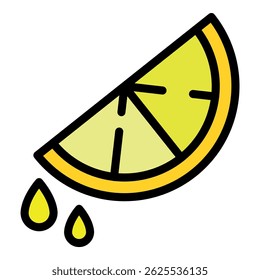Slice of lemon icon. Outline slice of lemon vector icon color flat isolated