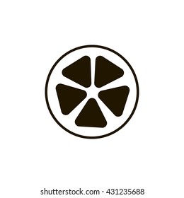 slice of lemon icon. slice of lemon sign