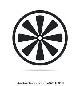 Slice of lemon icon vector illustration on white background