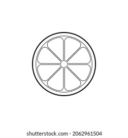 Slice of lemon icon vector illustration on white background