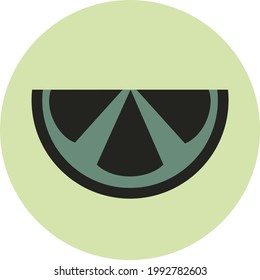 Slice of lemon, illustration, on a white background.
