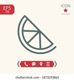 slice of lemon line icon, outline vector illustration.