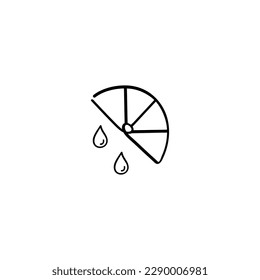 Slice Lemon Line Style Icon Design
