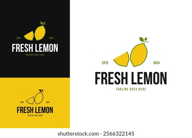Slice lemon logo design vector illustration idea