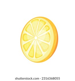 Slice of lemon on white background