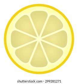 A slice of lemon. Vector design for logo, bag, ads, t-shirt, illustration etc. Separated background.