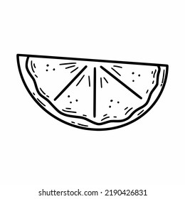 Slice of lemon. Vector doodle illustration. Sketch.