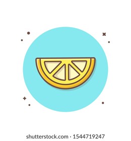 Slice Lemon Vector Icon Illustration. Fruit Icon Concept White Isolated. Flat Cartoon Style Suitable for Web Landing Page, Banner, Sticker, Background