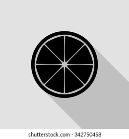  slice of lemon vector icon with long shadow