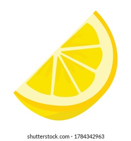 Slice of lemon vector icon.Cartoon vector icon isolated on white background slice of lemon.