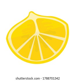 Slice of lemon vector icon.Cartoon vector icon isolated on white background slice of lemon.