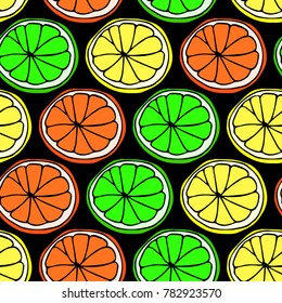 A slice of lemon vector illustration. Doodle style. Design, print, decor, textile, paper