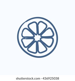 Slice of lemon vector sketch icon isolated on background. Hand drawn Slice of lemon icon. Slice of lemon sketch icon for infographic, website or app.