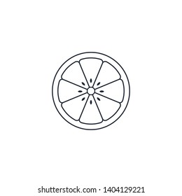 Slice of lemon,orange, grapefruit or lime fruit - line icon, Vector.