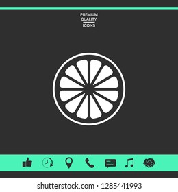 Slice of lemon,orange or other citrus fruit icon