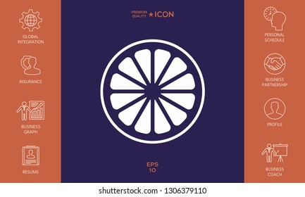 Slice of lemon,orange or other citrus fruit icon